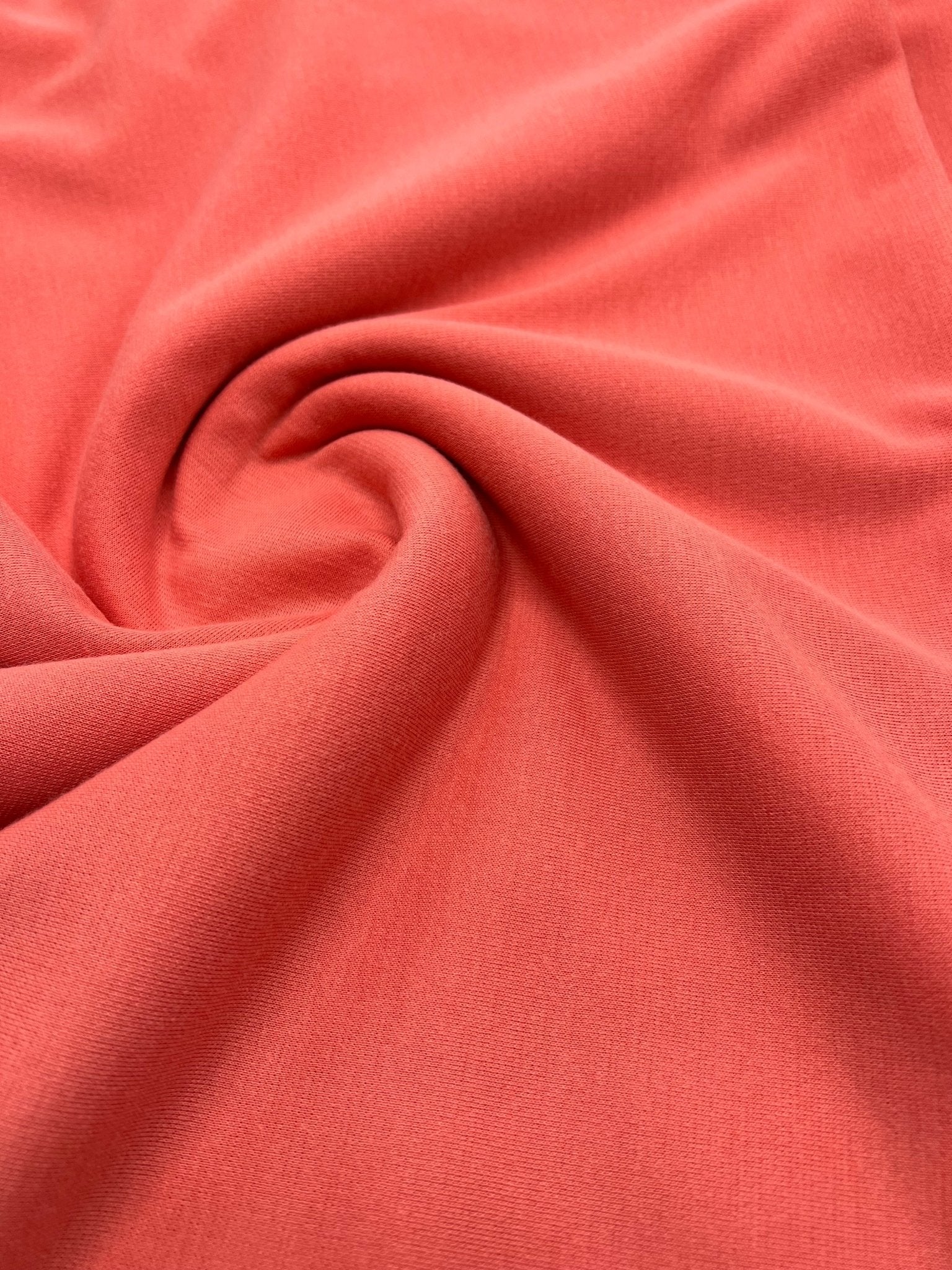 Plain Coral Ponte 2 Way Stretch Fabric - T9 Fabrics